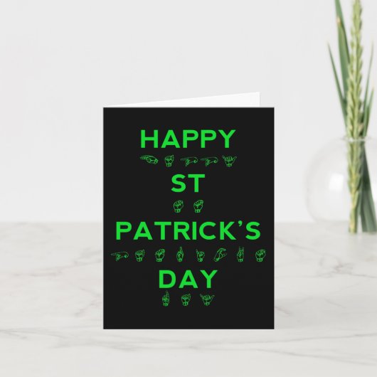 Happy St Patricks Day Deaf Pride Sign Language ASL Karte (Vorderseite)