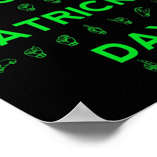Happy St Patricks Day Deaf Pride Sign Language ASL Poster (Ecke)