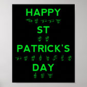 Happy St Patricks Day Deaf Pride Sign Language ASL Poster (Vorne)