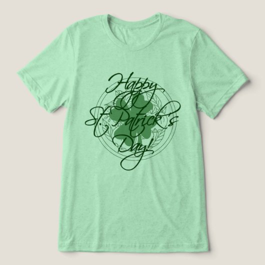Happy St. Patrick's Day Decorative Script Tri-Blend Shirt (Design Vorderseite)