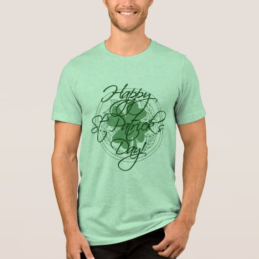 Happy St. Patrick's Day Decorative Script Tri-Blend Shirt (Vorderseite)