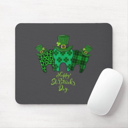 Happy St Patrick's Day Dental Istant Tooth Patrick Mousepad (Mit Mouse)