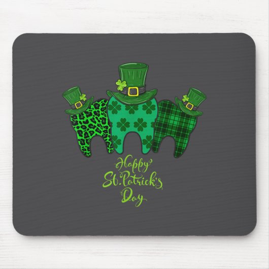 Happy St Patrick's Day Dental Istant Tooth Patrick Mousepad (Vorne)