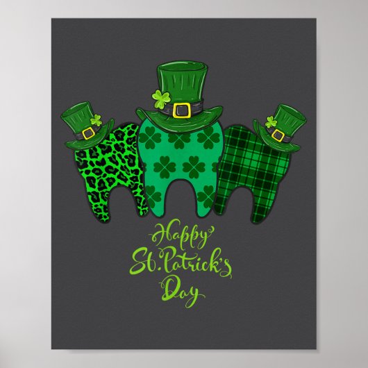 Happy St Patrick's Day Dental Istant Tooth Patrick Poster (Vorne)