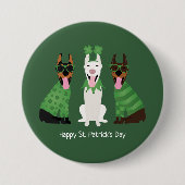 Happy St Patricks Day Dobermann Hunde Button (Vorderseite)