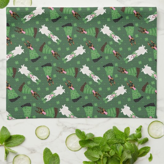 Happy St Patricks Day Dobermann Hunde Geschirrtuch (Gefaltet)