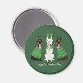 Happy St Patricks Day Dobermann Hunde Magnet (Vorderseite/Rückseite)