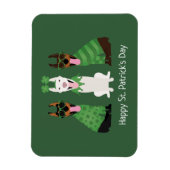 Happy St Patricks Day Dobermann Hunde Magnet (Vertikal)