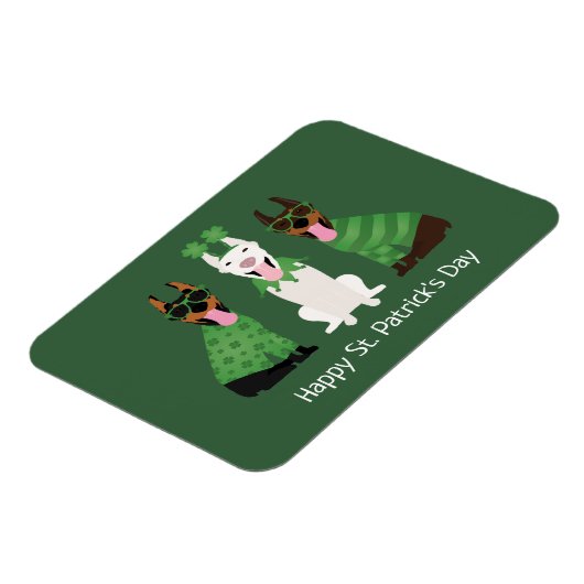 Happy St Patricks Day Dobermann Hunde Magnet (Linke Seite)