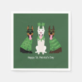 Happy St Patricks Day Dobermann Hunde Serviette (Vorderseite)