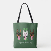 Happy St Patricks Day Dobermann Hunde Tasche (Rückseite)