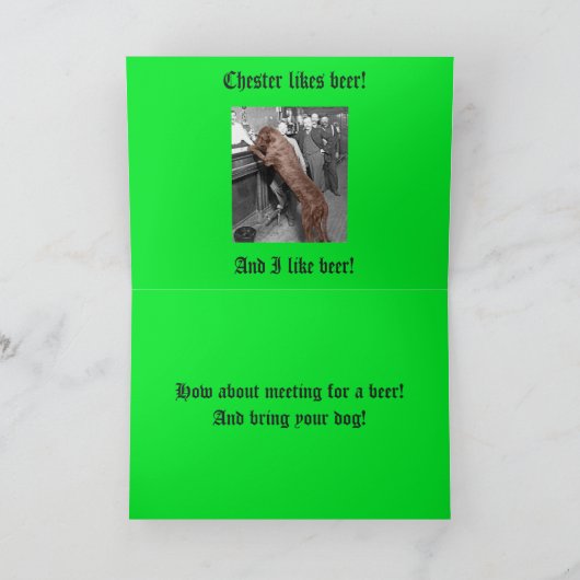 Happy St Patricks Day Dog Bar 1900 Irish Setter Karte (Innenseite)