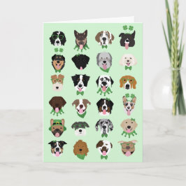 Happy St Patricks Day Dog Face Pattern Karte