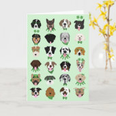 Happy St Patricks Day Dog Face Pattern Karte (Gelbe Blume)
