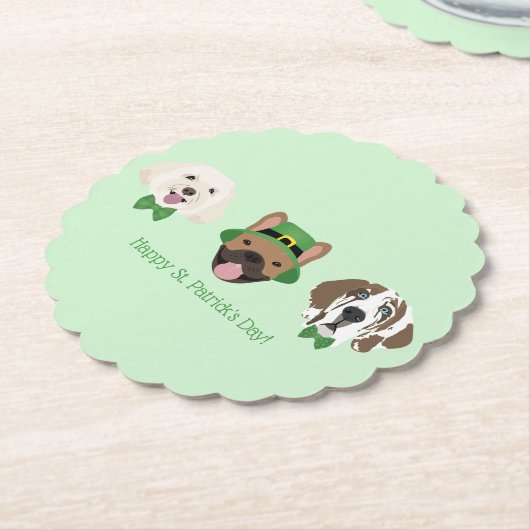 Happy St Patricks Day Dog Faces Untersetzer (angewinkelt)