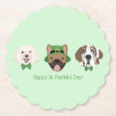 Happy St Patricks Day Dog Faces Untersetzer (Vorderseite)