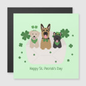Happy St Patricks Day Dog Mail Magnetkarte (Vorne/Hinten)