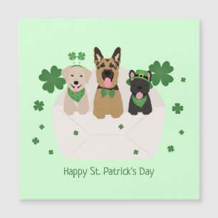 Happy St Patricks Day Dog Mail Magnetkarte