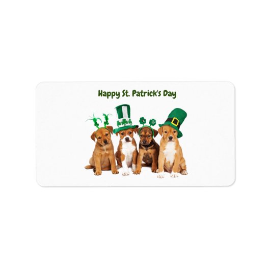 Happy St. Patrick's Day dogs Holiday Adressaufkleber (Vorne)