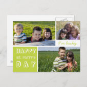 Happy St Patricks Day Drei Fotos Grün Weiß Postkarte (Vorne/Hinten)