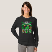 Happy St Patricks Day Drei Gnome Kleeblatt Leopard T-Shirt (Vorne ganz)