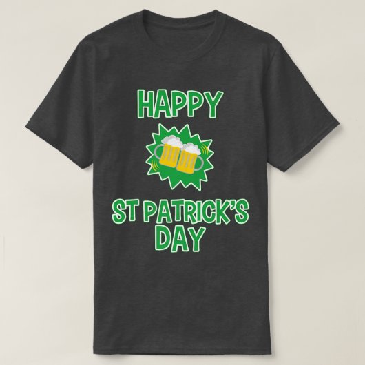 Happy St. Patrick's Day Drinking Beer Celebrate T-Shirt (Design vorne)