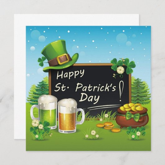 Happy St. Patrick's Day Einladung (Vorne/Hinten)