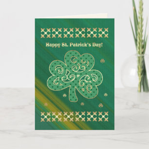 Happy St. Patrick's Day Elegantes Gold Kleeblatt Karte