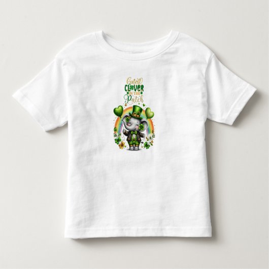 Happy St. Patrick's Day Elephant Kleinkind T-shirt (Vorderseite)