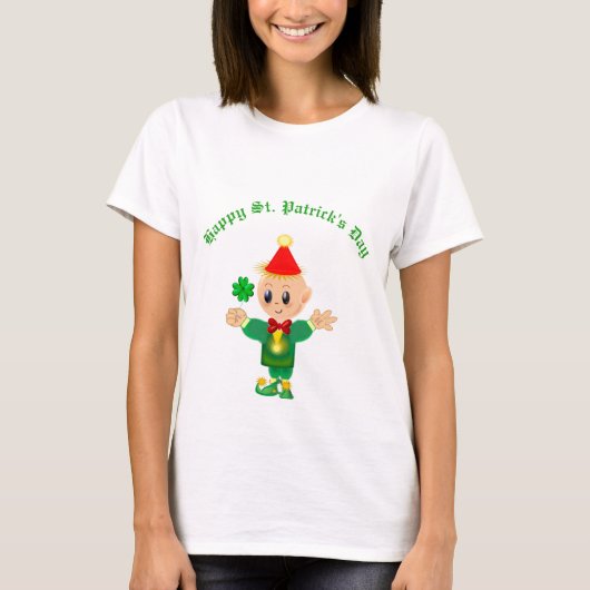 Happy St. Patrick's Day Elf T-Shirt (Vorderseite)
