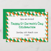 HAPPY ST PATRICK'S DAY Event Feier Einladung (Vorne/Hinten)