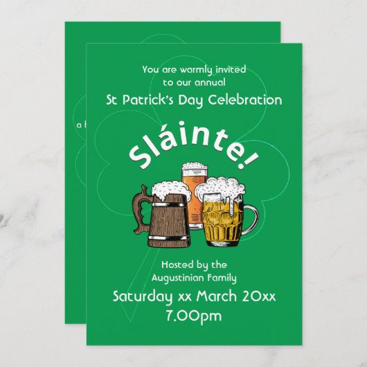 HAPPY ST PATRICK'S DAY Event Feier Einladung (Vorne/Hinten)
