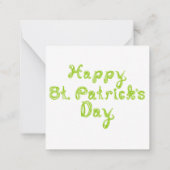 Happy St Patricks Day Fabric Schriftart 4 Herz Dia Mitteilungskarte (Rückseite)