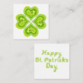 Happy St Patricks Day Fabric Schriftart 4 Herz Dia Mitteilungskarte (Vorne/Hinten)