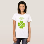 Happy St Patricks Day Fabric Schriftart 4 Herz Dia T-Shirt (Vorne ganz)