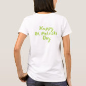 Happy St Patricks Day Fabric Schriftart 4 Herz Dia T-Shirt (Rückseite)