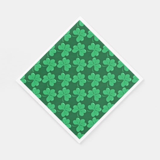 Happy St. Patrick's Day festliche Kleeblätter Serviette (Ecke)