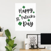 Happy St. Patrick's Day - Festlicher irischer Feie Poster (Heimbüro)