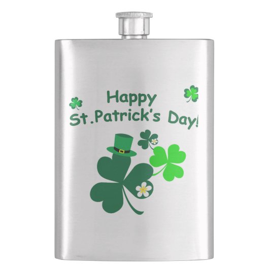 Happy St. Patrick's Day Flachmann (Vorderseite)