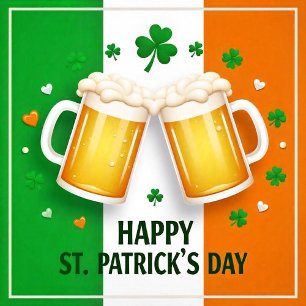 Happy St. Patrick's Day Flat Holiday Card Feiertagskarte