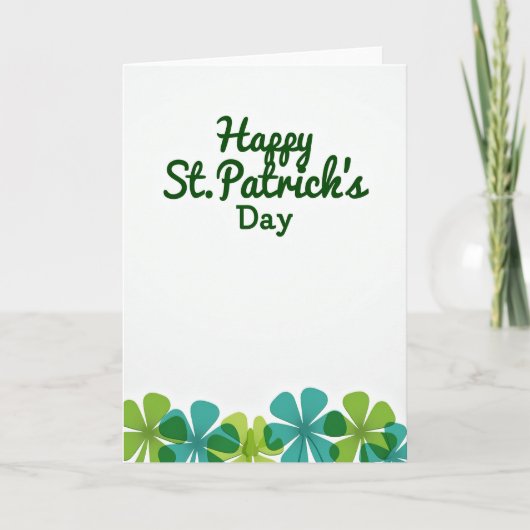 Happy St Patricks Day Floral Card Karte (Vorderseite)