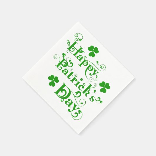 Happy St. Patrick's Day Floral Text Design 2b Serviette (Ecke)