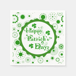 Happy St. Patrick's Day Floral Text Design Serviette
