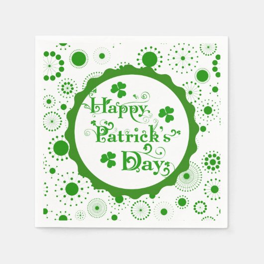 Happy St. Patrick's Day Floral Text Design Serviette (Vorderseite)