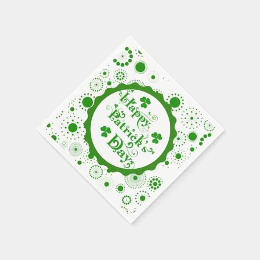 Happy St. Patrick's Day Floral Text Design Serviette (Ecke)