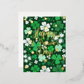 Happy St. Patrick's Day Folien Feiertagspostkarte (Vorderseite/Rückseite)
