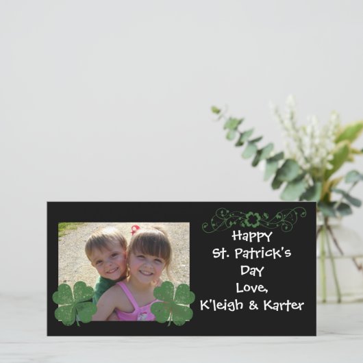 Happy St. Patrick's Day Foto Card (Stehend Vorderseite)
