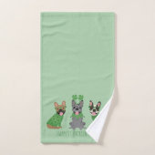 Happy St Patricks Day French Bulldogs Badhandtuch Set (Handtuch)