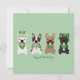 Happy St Patricks Day French Bulldogs Feiertagskarte
