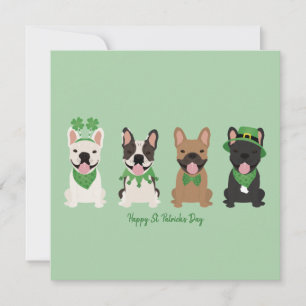 Happy St Patricks Day French Bulldogs Feiertagskarte